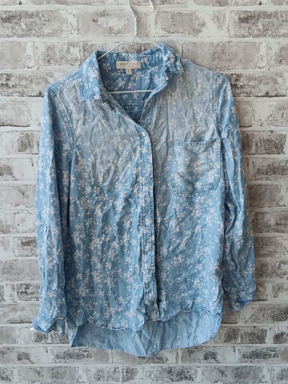western bluejean oversized button up top